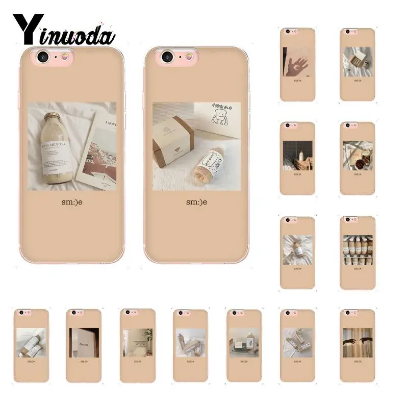 Yinuoda Smile Milk Tea Мягкий силиконовый чехол для телефона из ТПУ iPhone 5 5Sx 6 7plus 8 8Plus X XS MAX XR 10