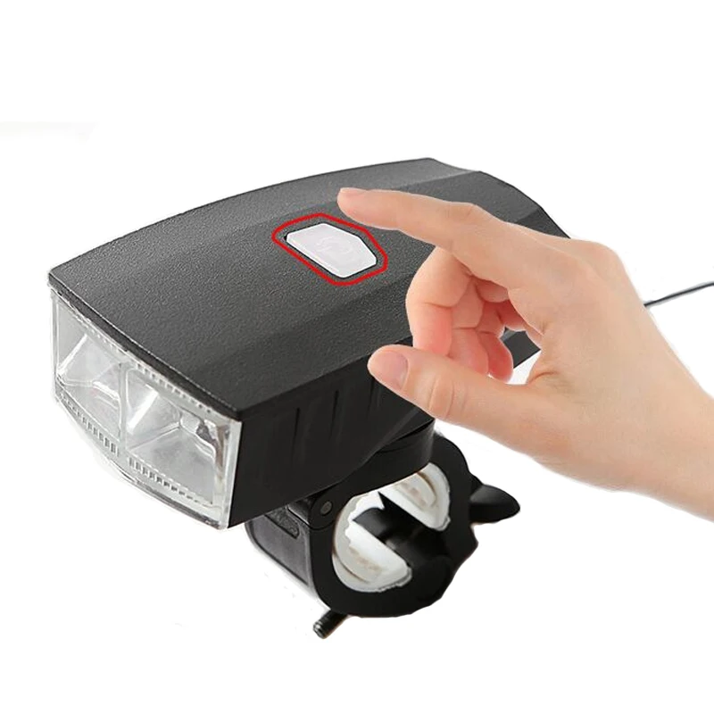Discount USB Rechargeable Waterproof Bicycle Light with Adjustable High Bean & Low beam Light Cycling Horn Light 120db 3