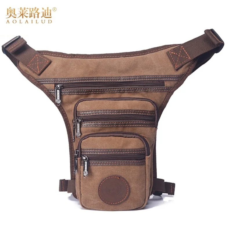 

2017 new fashion waterproof canvas waist pack fanny pack men casual travel military waist bag quality thigh leg bag hip pouch