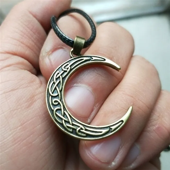 Ностальгия WICCA Irish Knot Ouija Goddess Crescent Moon колдовское ожерелье Волшебные Подвески Подвеска колдовство талисманы ювелирные изделия - Окраска металла: Rope Chain Bronze