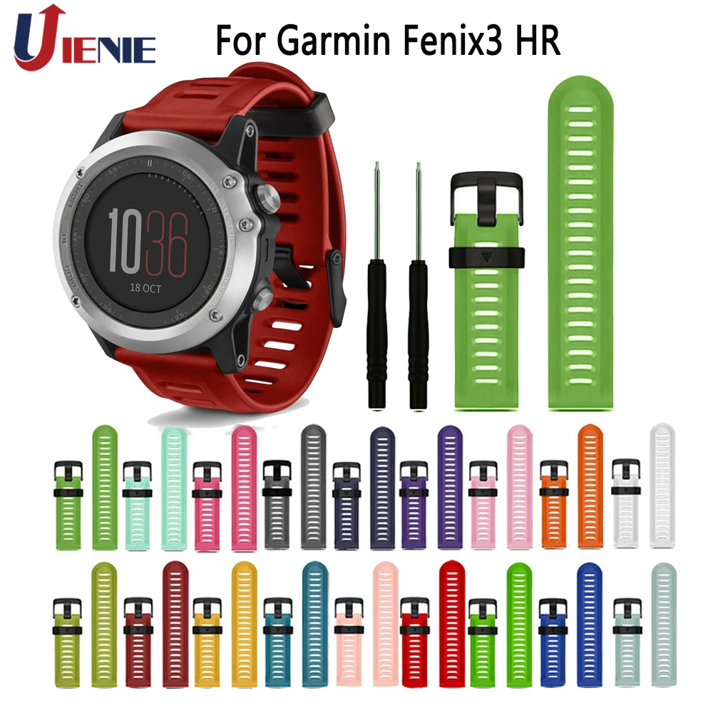 26 мм силиконовый ремешок для часов Garmin Fenix 3 HR/5X Plus/6X/3 сапфировый умный Браслет спортивный сменный Браслет