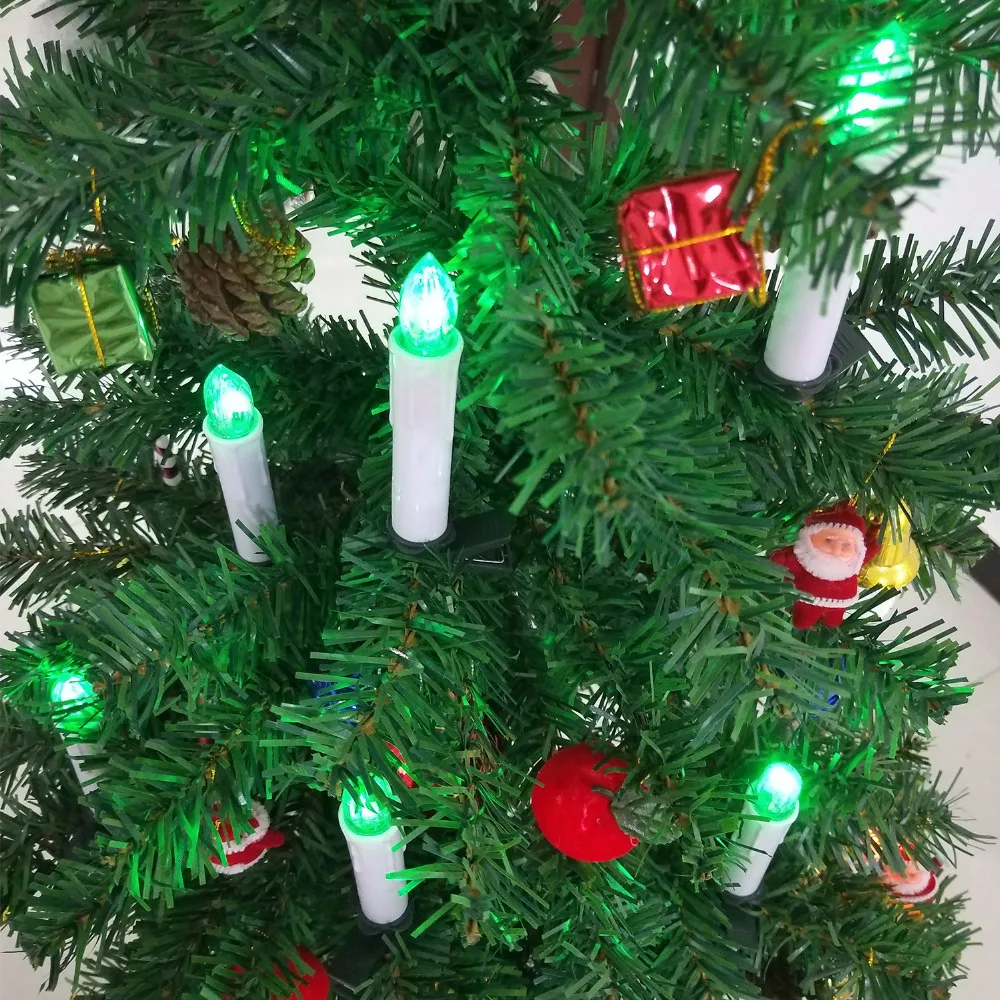 10Pcs Flickering LED Candles for Christmas Tree with Clips Flameless