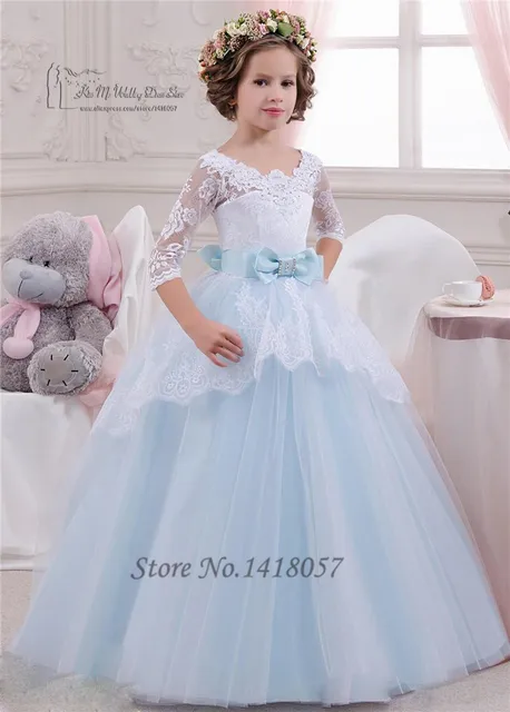 Sky blue long sleeve gown shirts