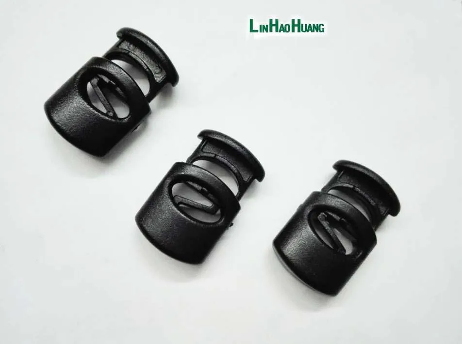 100 шт/партия черная пластиковая Блокировка шнура пластиковые пробки для 10 мм отверстие шнура 2015101203