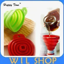 DHL,, 200 шт., кухонные гаджеты, аксессуары для инструментов, Силиконовый складной стиль, воронка, мини, складной, портативный