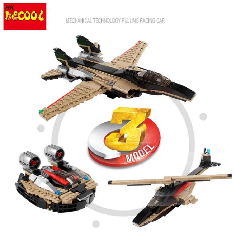 DECOOL 3123 312 + шт армейский WW2 военный истребитель J20 J15 самолет строительные блоки для