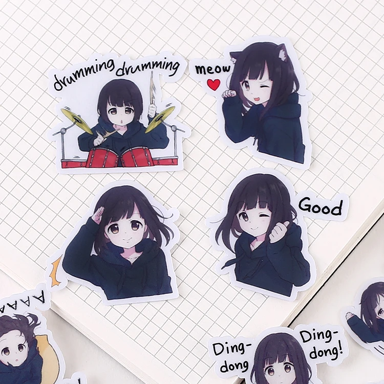 1 Pack Cute Anime Girl Boy Paper Stickers Journal Scrapbooking Decorative Crafts 1 Pack Cute Anime Girl Boy Paper Stickers Journal Scrapbooking Decorative Crafts