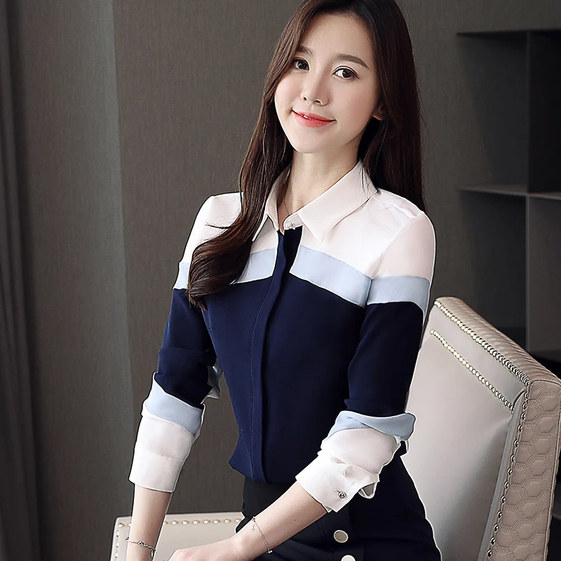 Womens Tops and Blouses Chiffon Women Long Sleeve Shirts Ladies Tops Plus Size Blusas Femininas Elegante Korean Fashion Clothing - 32998102141