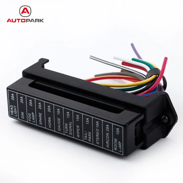 Universal 12 Weg ATC ATO 2-eingang 12-ouput Draht 12 v Volt Sicherung Box  24 v 32 v Schaltung auto Anhänger Auto Klinge Sicherung Boxen Block Halter  - AliExpress