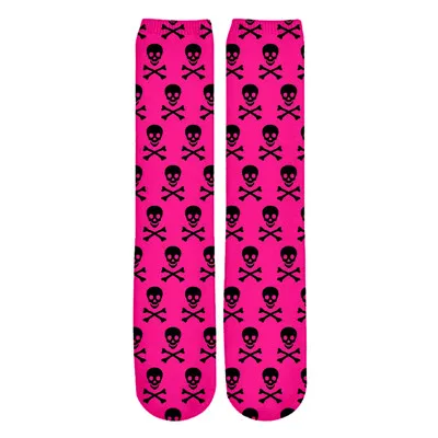Новые носки в стиле ретро с объемным рисунком черепа, комикс панк-рок, каракули, художественные носки унисекс, женские и мужские, забавные, новинка, звездная ночь, винтажные носки-2 - Цвет: Черный