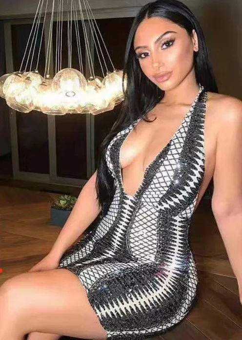 

Ladies Sexy V Neck Mesh Snake Skin Women Summer Dress 2019 Designer Fashion Party Dress Vestido