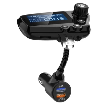 

New Car Mp3 Player Bluetooth 5.0 Fm Transmitter Modulator Handsfree 1.8 Inch Screen Music Usb Qc3.0 Fast Charge Vehicle Adapte