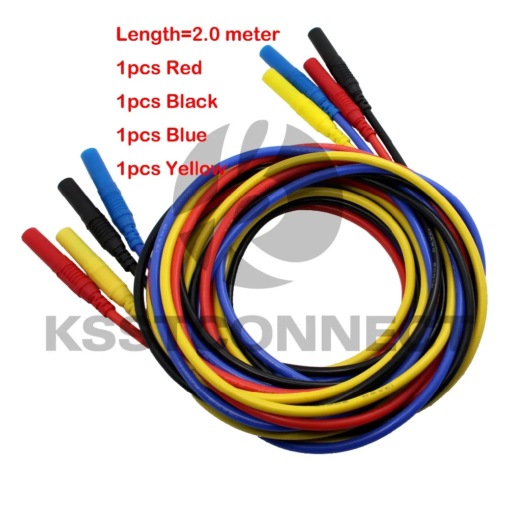 TL320 Длина 2 0 м Высокое качество 13AWG гибкие силиконовые тестовые наконечники 4 мм