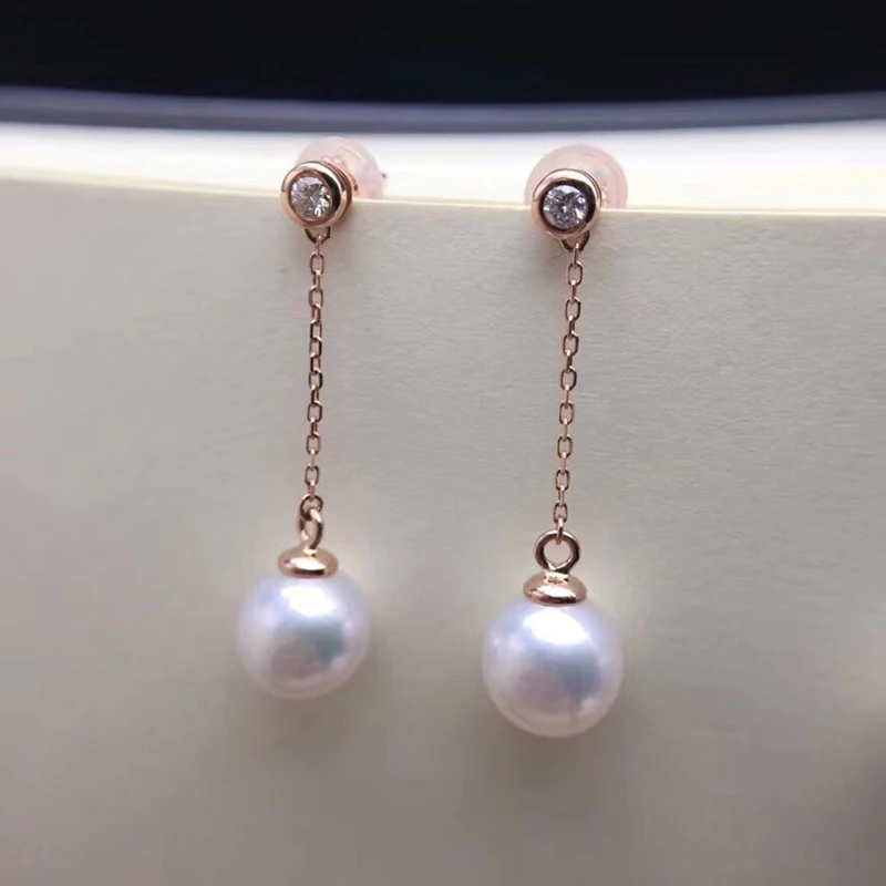 Sinya Au750 gold diamond long earring with southsea pearls 18k long chain tassel drop earring fashion deisgn jewelry for women цена Sinya Au750 gold diamond long earring with southsea pearls 18k long chain tassel drop earring fashion deisgn jewelry for women цены онлайн
