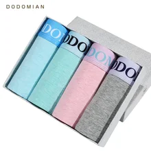 Цветной Хлопок Боксеры Мужские 4 шт/упак Светлый Цвет Мягкие Нижнее Белье для Мужчин Большие Размеры Трусы Мужские Лето Шорты Боксер для Мужчин