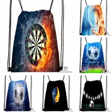 Custom Soccer Football Ball Fire Flame Drawstring Backpack Bag Cute Daypack Kids Satchel (Black Back) 31x40cm#180531-03-44