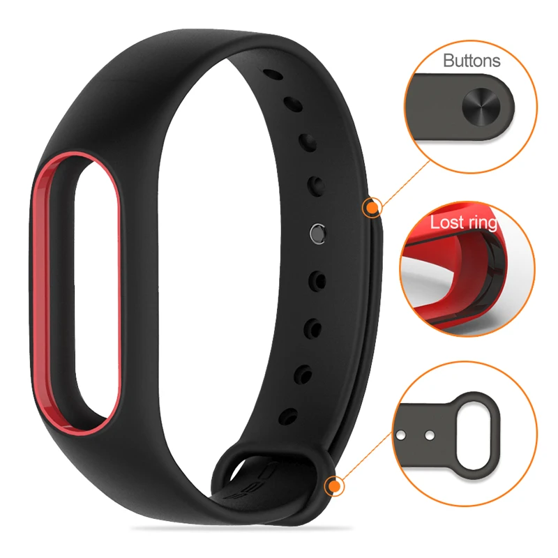 Силиконовый ремешок для браслета Mi Band 2 аксессуары смарт часов Xiaomi