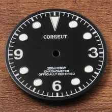 Части часов, Corgeut 30,5 мм Циферблат часов зеленые светящиеся циферблаты подходят для Miyota 8205/8215 Mingzhu DG2813/3804 механизм CD2010BK