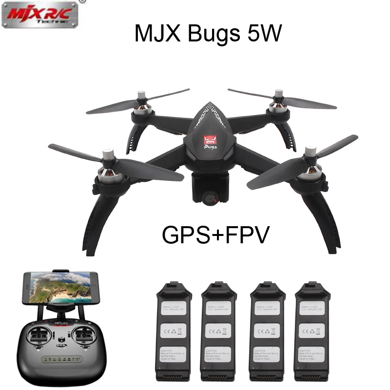 

MJX Bugs 5 W B5W 5G WIFI FPV One-Axis Gimble 1080P FHD Camera With GPS Follow Me Mode RC Quadcopter RTF vs MJX Bugs 2 B2W