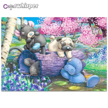 

Diamond Painting Full Square/Round Cartoon Aniamals Blue Nose Friends Rhinestone Daimond Painting Embroidery Cross Stitch Z057
