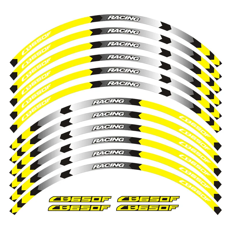12-компонентный мотоцикла стикеры колеса модные декоративные стикеры в полоску Светоотражающая наклейка на обод для Honda CB650F