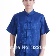 Шанхай история горячая Распродажа костюм для выступлений атласная рубашка традиционная китайская рубашка мужской Тан костюм топы воротник стойка рубашка M2066