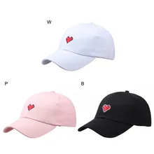 Кепка для женщин и мужчин простой стиль сердце вышитые хлопок фуражки головные уборы аксессуары для спортивной одежды