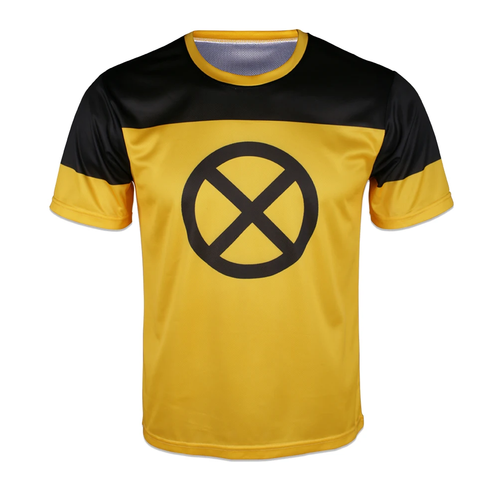 1pcs Deadpool 2 T-Shirt Superhero Yellow Slim Short Polyester Mens Short Sleeve Cosplay T-shirts Tee Shirts Halloween Costume (2)