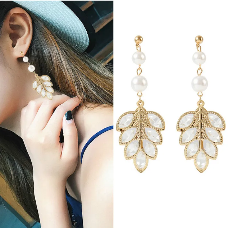 2018 new long Korean version of the imitation pearl female cute