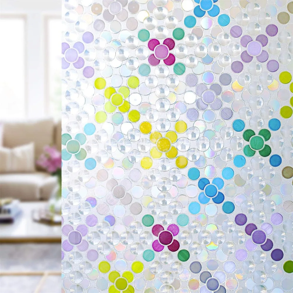 

Funlife 30/45/60x200cm 3D Window Films Privacy Film Static Decorative Film Non-Adhesive Heat Control Anti UV