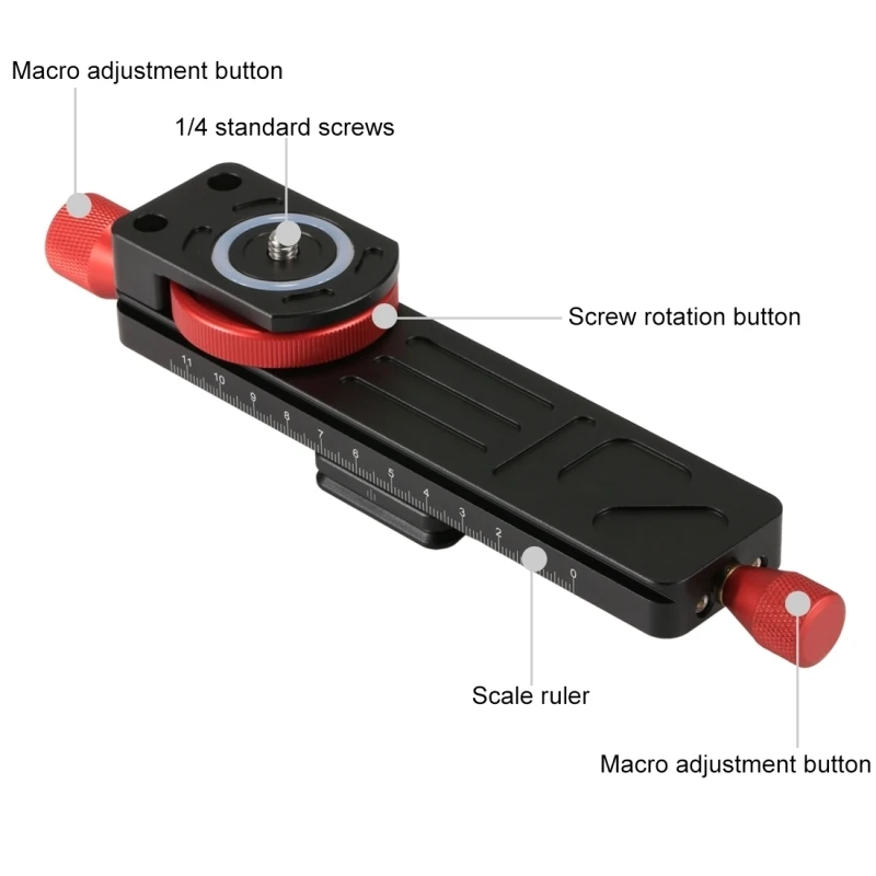 PULUZ Macro Focusing Rail Slider Close-up Shooting Tripod Head Quick Release Plate Holder with 1/4 inch 3/8 inch Screw