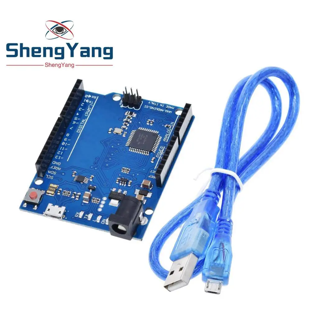 ShengYang Leonardo R3 микроконтроллер Atmega32u4 макетная плата с usb-кабелем совместима с Arduino DIY стартовый комплект - Цвет: Leonardo R3 Set