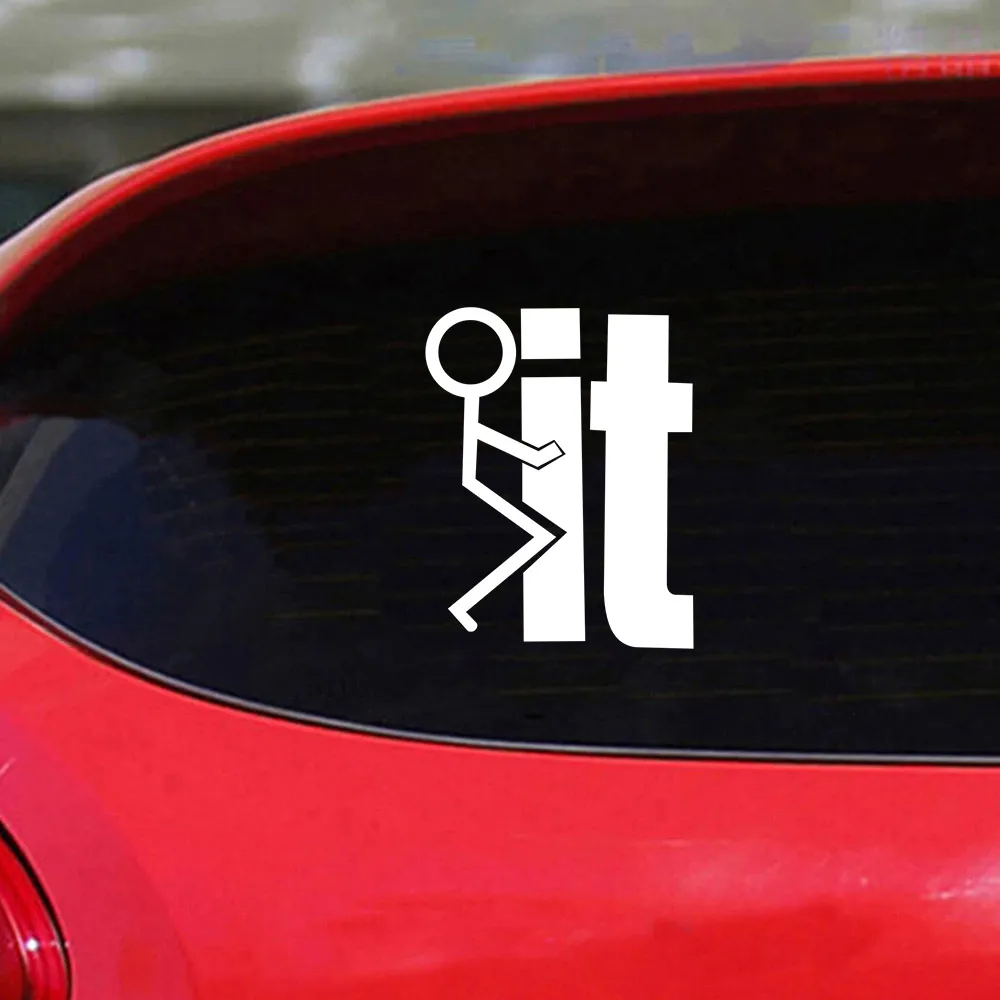 

1PC DIY Craft Funny Vinyl Decal Sticker Reflective material Screw It Decals Stick Figure Motorcycle Car Truck Window Decor