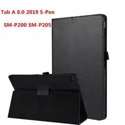 Бизнес личи Книга Стенд PU кожаный чехол для Samsung Galaxy Tab A 8,0 2019 S-Pen P200 SM-P200 P205 планшет крышка рукава Сумки