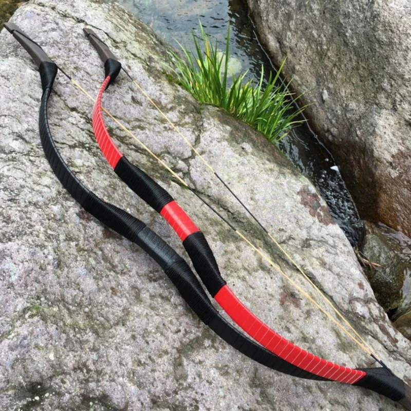 

39" 18lbs Children Kids Traditional Recurve Bow Handmade Wooden Mongolian Bows Horsebow Longbow Archery Target Shooting Game Bow