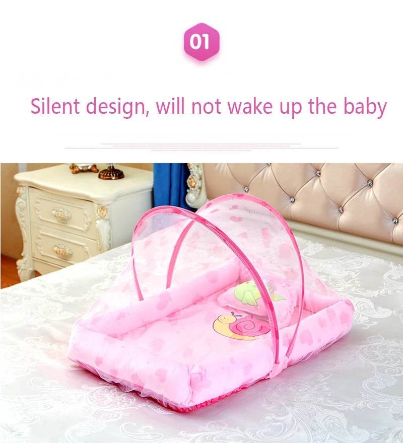 70*50*40 см портативная съемная и моющаяся хлопковая детская кровать с сеткой для кроватки, детская москитная сетка, детская спальная Подушка для новорожденных