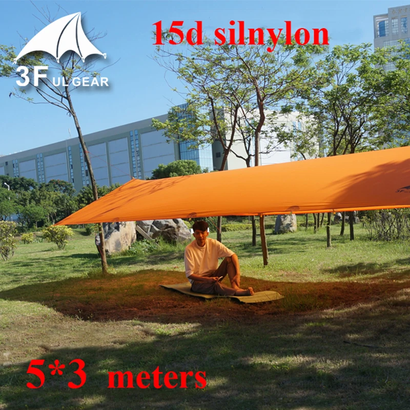 

3F UL Gear 5*3m 15D silnylon light weight large outdoor tarp shelter high quality beach awning