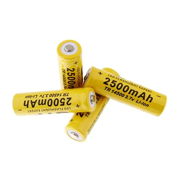 

2 Pieces/Lot New 14500 Battery 3.7V 2500mAh Rechargeable Liion Battery For Led Flashlight Batery Litio Battery