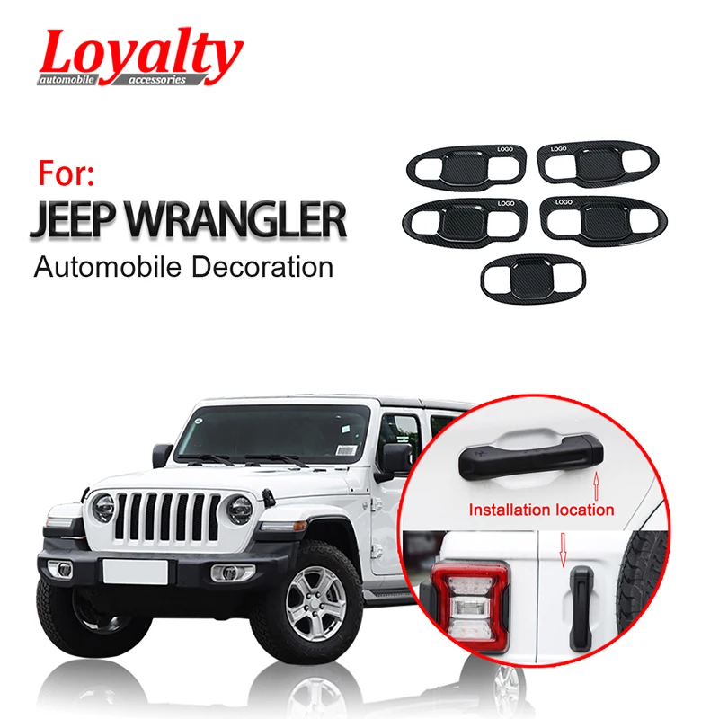 Лояльность для Jeep Wrangler JL 2018 2019 внешняя Дверная ручка Крышка дверная Чаша накладка ABS аксессуары стайлинга