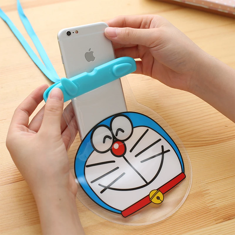 

Cartoon Travel Accessories Doraemon Waterproof Pouch Bag Transparent PVC Cell Case IPhone Card Holder Storage Wallet Vacation
