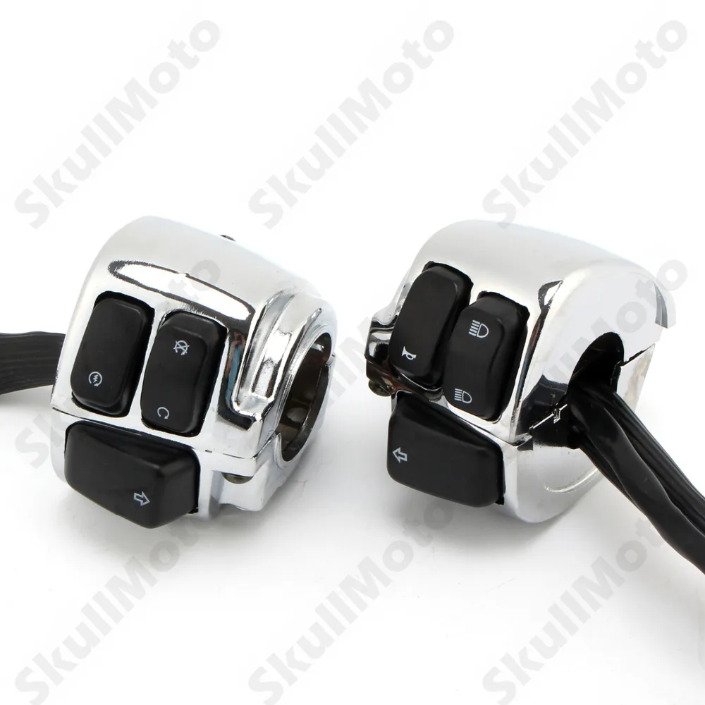 

Chrome Motorbike Parts 1" Handlebar Switches Control Kit +Wiring Harness For Harley Touring Without Cruise Control UNDEFINED