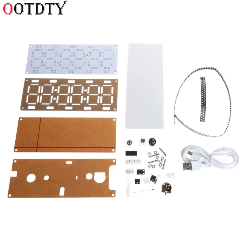 Большие двухцветные цифровые часы DIY Kit 6 значный светодиодный трубка сенсорное