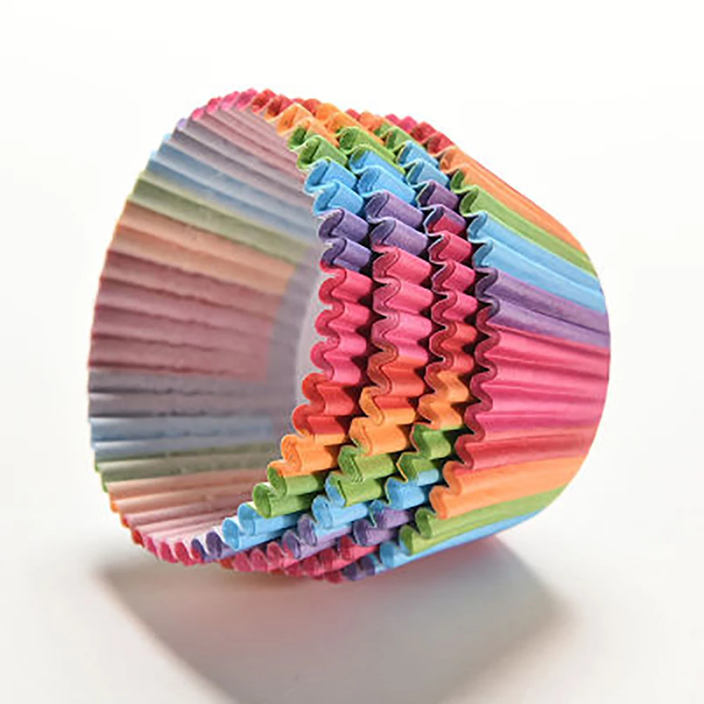 

300pcs/set crafts Rainbow color cupcake liner baking cup cupcake paper cake/cream Piping Bag tray mold Decorating tools
