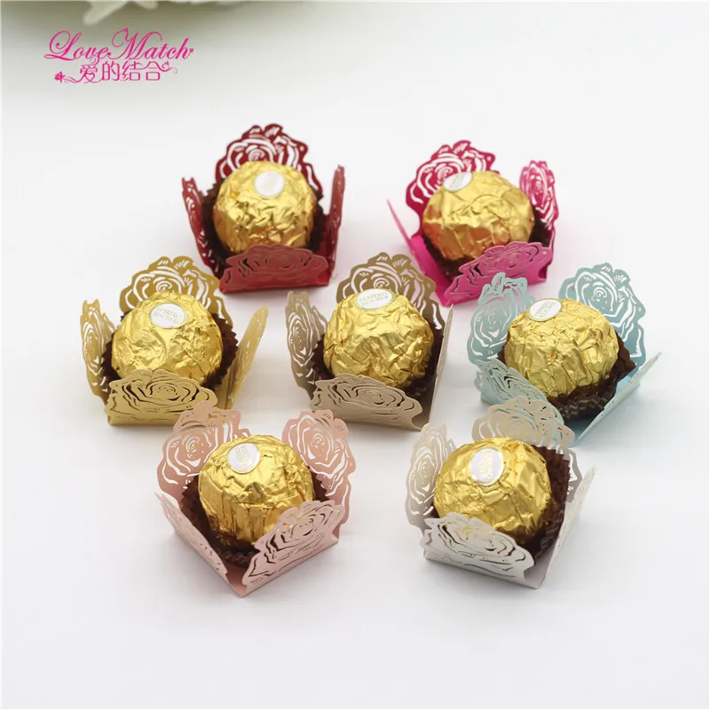 

Love Match 50Pcs Beautiful Laser Cut Candy Box Bar Wedding Favors And Gifts Cake Accessories Party Favors and Decoration