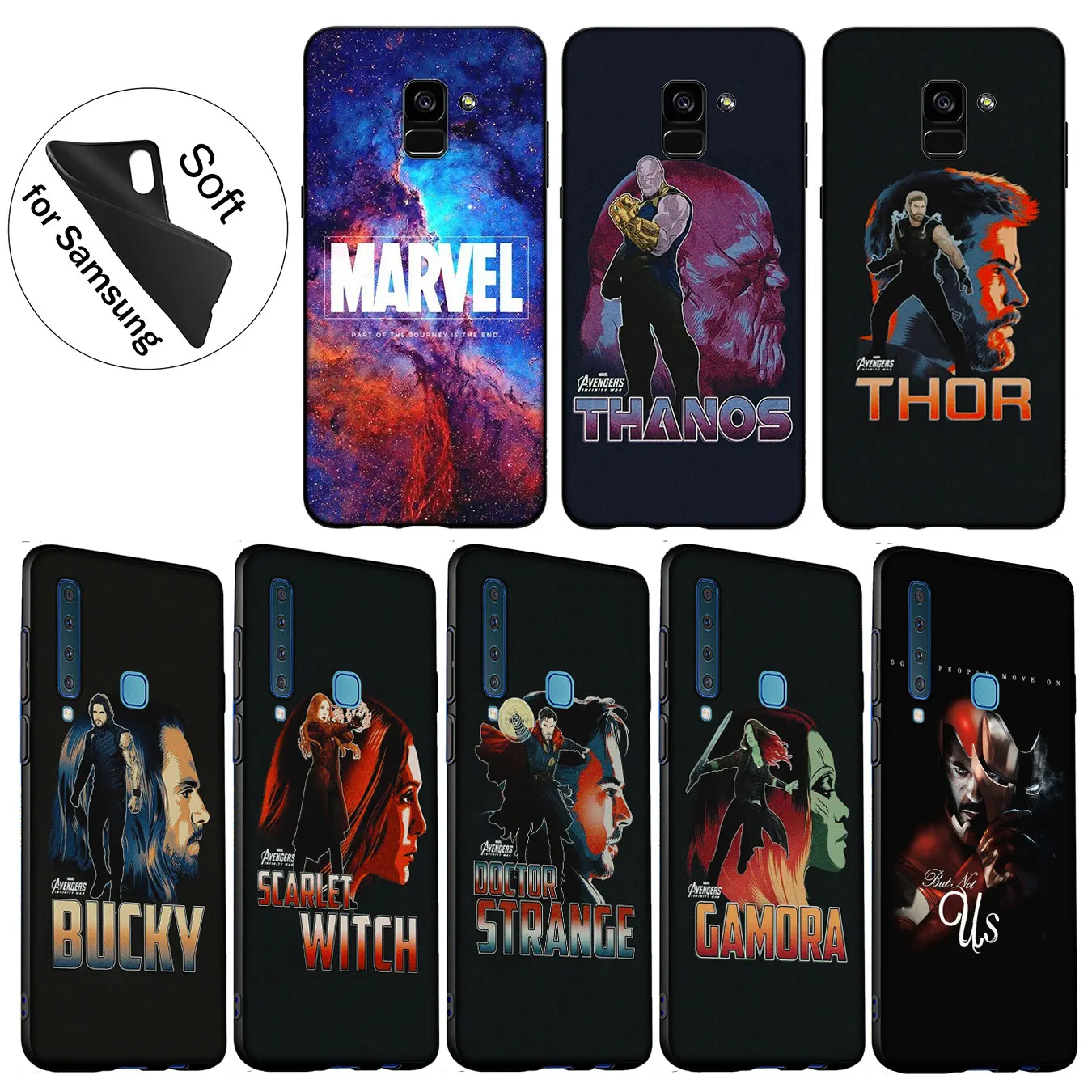 

IYICAO Marvel's The Avengers Soft Silicone Cover Case for Samsung Galaxy A6 Plus A9 A8 A7 2018 A3 A5 2016 2017 Cases Note 9 8