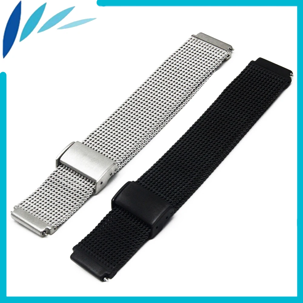 Stainless Steel Watch Band 18mm for Huawei / Fit Honor S1 Hook Clasp Strap Quick Release Loop Wrist Belt Bracelet Silver | Наручные часы