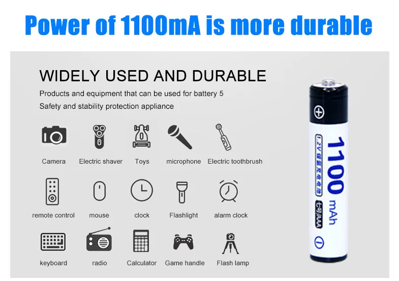 6 шт./лот DP-AAA1100mA doulepow 1,2 V AAA ni-mh аккумуляторная батарея в фактической высокой емкости 1100mA батарея