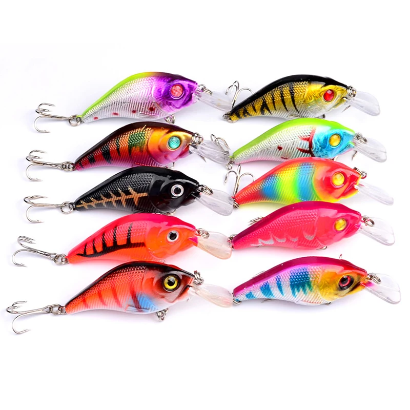  7.5cm 10.3 Swim Fishing Lure Artificial Hard Crank Bait Mini Fishing Crankbait Lure 10PCS Sale