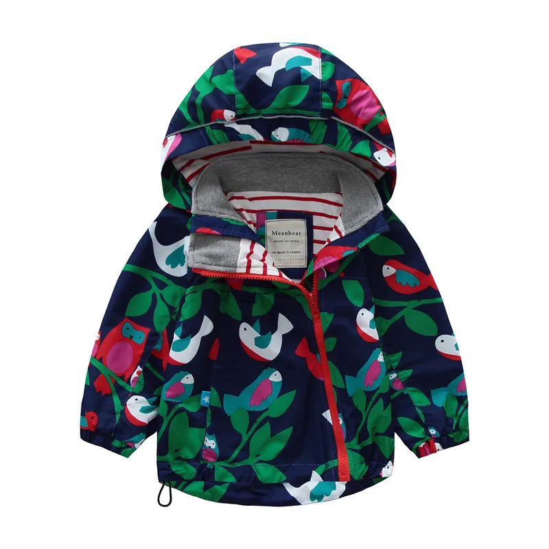 Куртка и пальто для маленьких девочек, детские ветровки с цветочным рисунком единорога, осенне-зимние куртки для мальчиков, Детское пальто - Цвет: Небесно-голубой