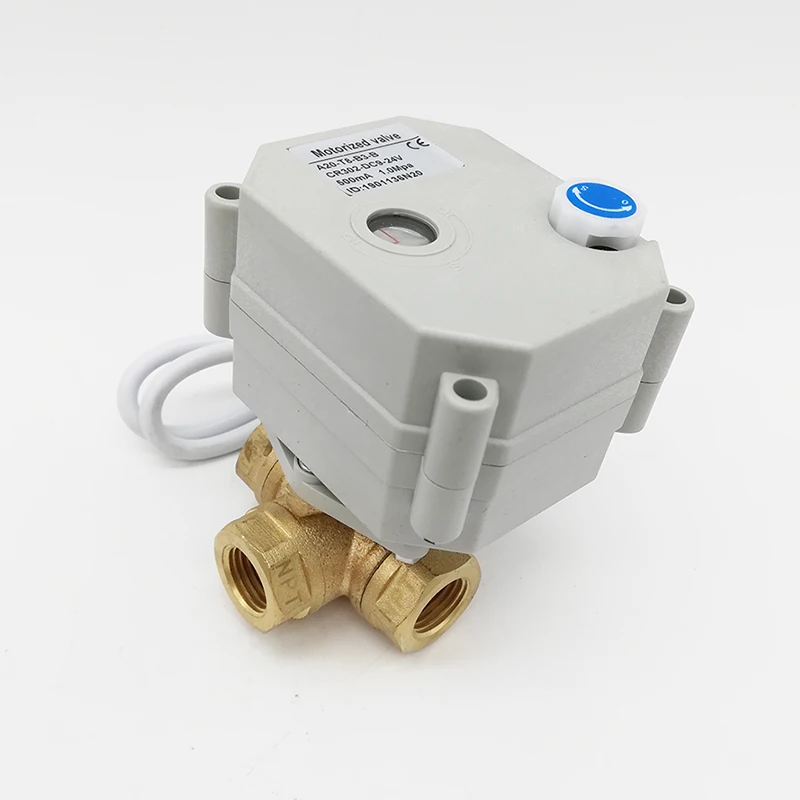 Горизонтальная 3 способ DN8 G1/" ДНЯО латунные Мини Мотор приводной клапан с ручным функция L потока Электрический шаровой кран DC9-24V CR302